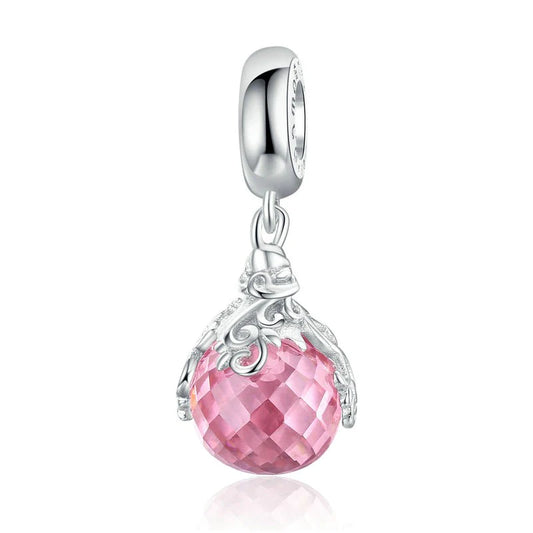 Pink Cz Magic Bottle Dangle Charm