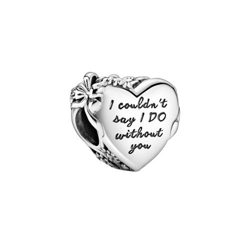 925 Sterling Silver “I couldn’t say I DO without you” Heart Bead Charm