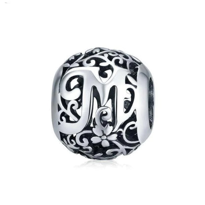 Alphabet Letter Flower bead Charm