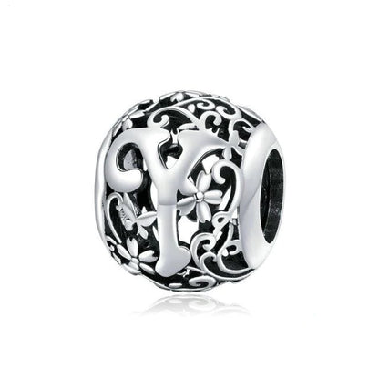 Alphabet Letter Flower bead Charm