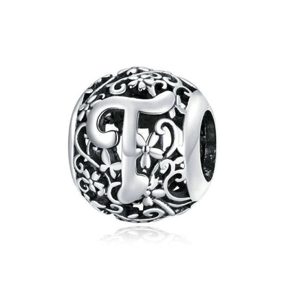 Alphabet Letter Flower bead Charm