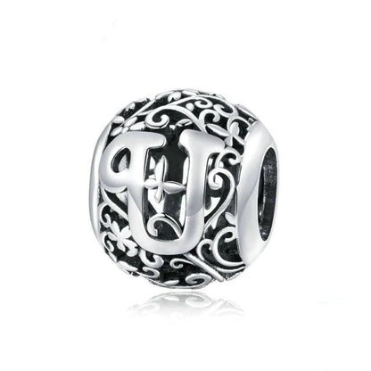 Alphabet Letter Flower bead Charm