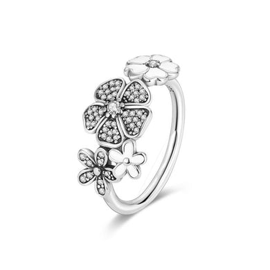 925 Sterling Silver CZ  Daisy Flower Ring