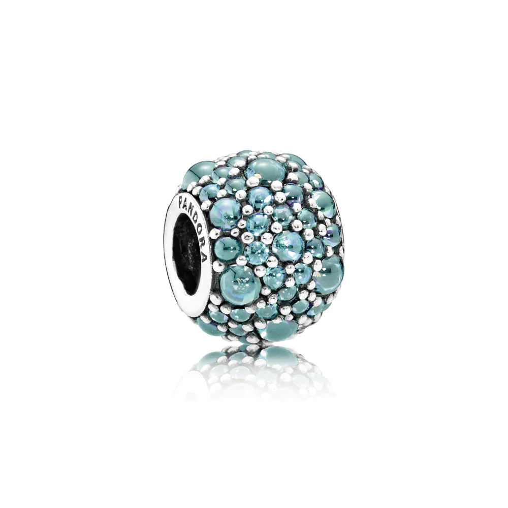 Shimmering Teal CZ Droplets Bead Charm