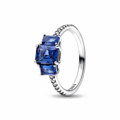 925 Sterling Silver Royal Blue Cz Ring