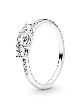 925 Sterling Silver Round Cz promise Ring