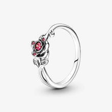 Load image into Gallery viewer, 925 Sterling Silver CZ Beauty and the Beast Rose Ring