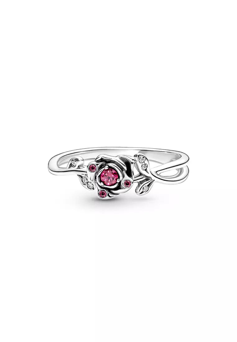925 Sterling Silver CZ Beauty and the Beast Rose Ring