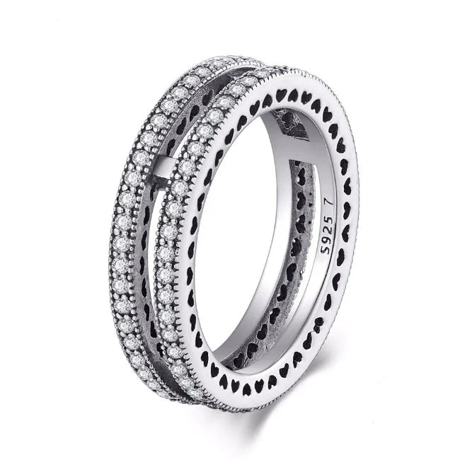 Double Band CZ Ring