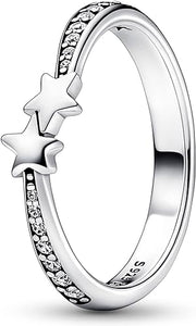 925 Sterling Silver CZ Shooting Star Ring