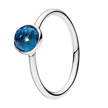 Load image into Gallery viewer, 925 Sterling Silver Blue CZ Ring