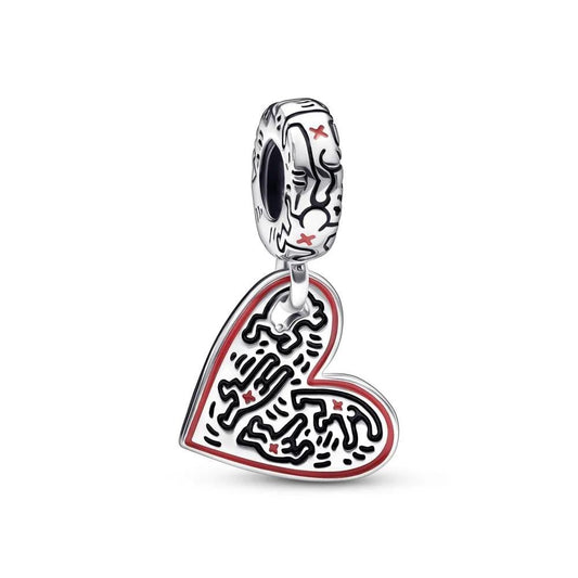 Line Art People Heart Dangle Charm