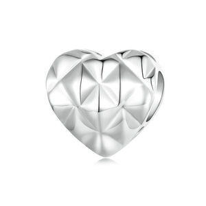 925 Sterling Silver Studded Heart Charm