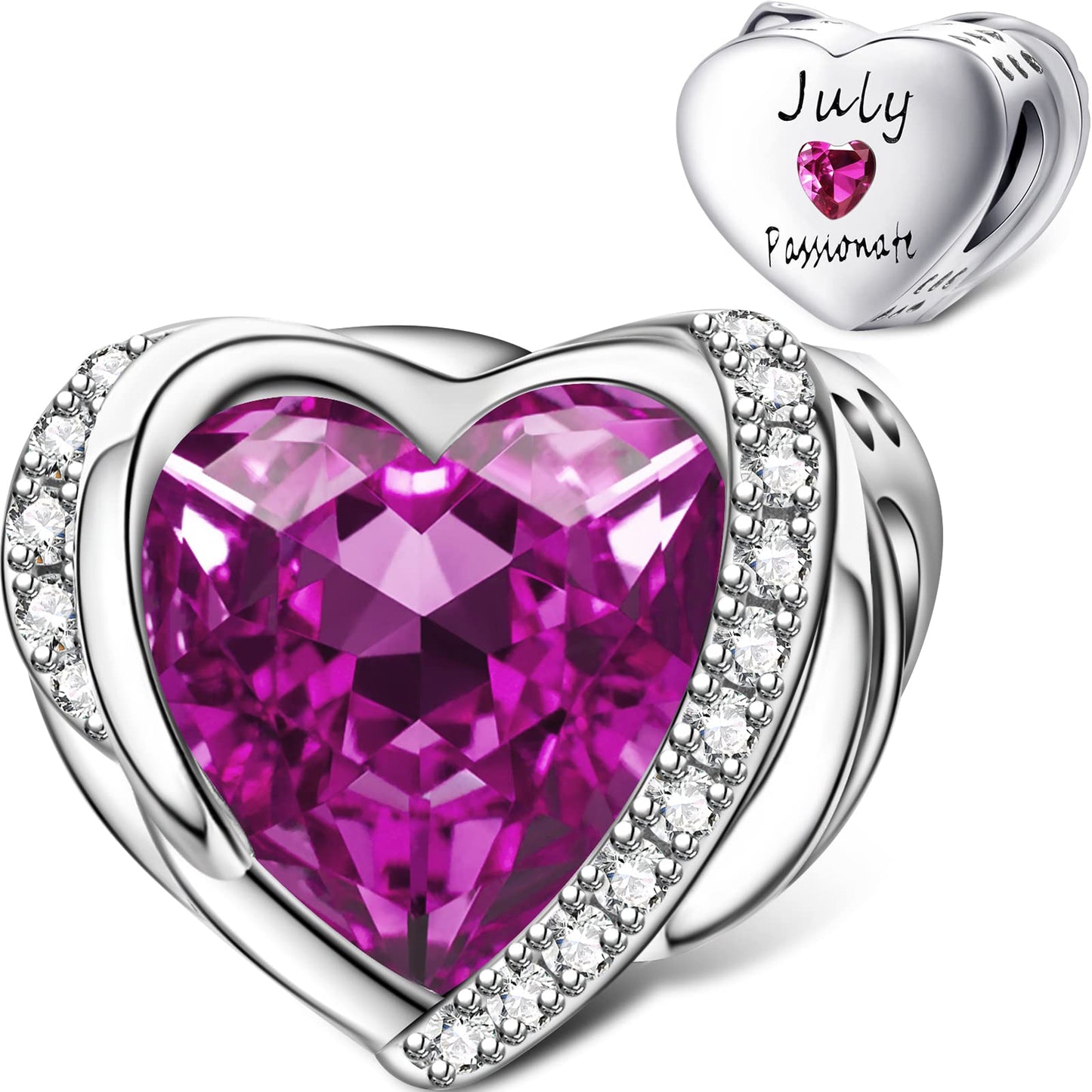Heart Birthstones Bead charm