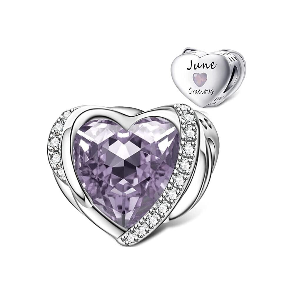 Heart Birthstones Bead charm