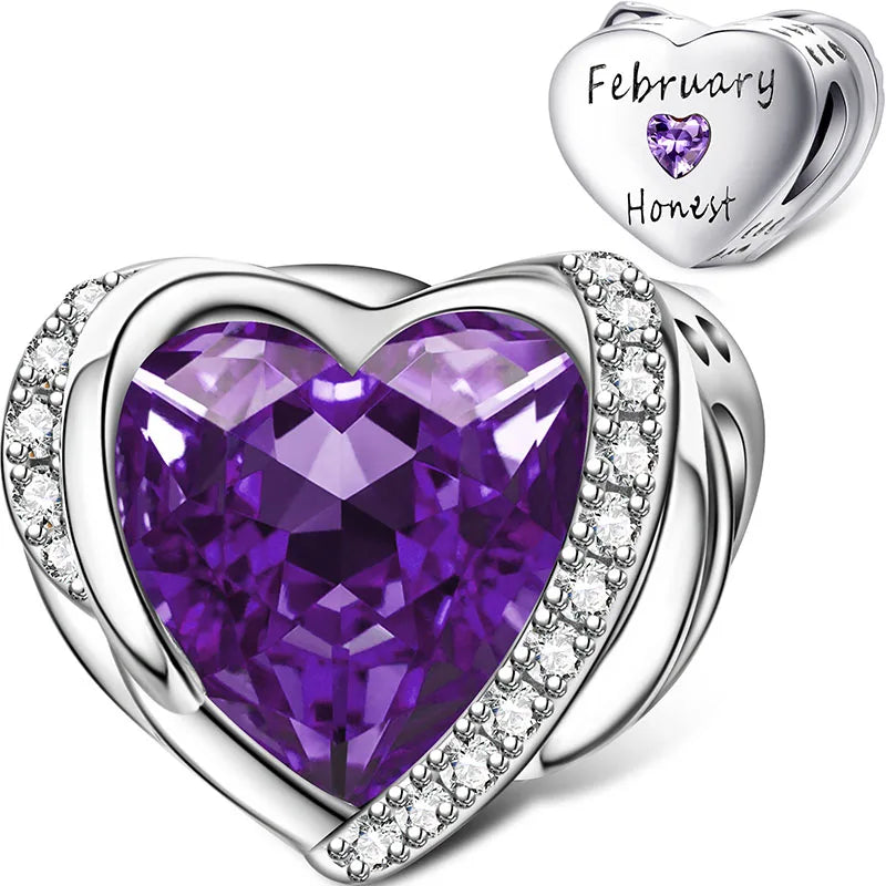 Heart Birthstones Bead charm