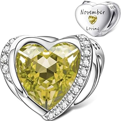 Heart Birthstones Bead charm