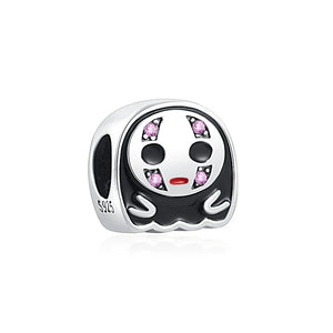 925 Sterling Silver Ghost Face Bead Charm
