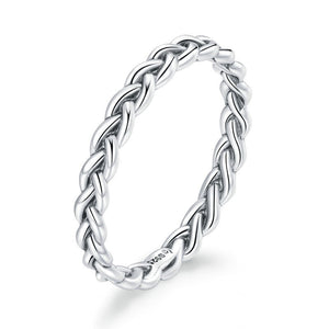 925 Sterling Silver Stackable Weave Ring