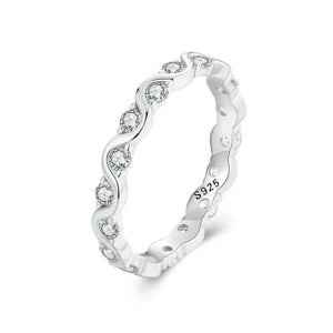 925 Sterling Silver Clear CZ Stackable  Ring