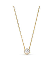 Load image into Gallery viewer, 925 Sterling Silver Gold Plated Sparkling Halo Pendant Collier Necklace