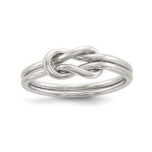 925 Sterling Silver Infinity Double Love Knott Ring