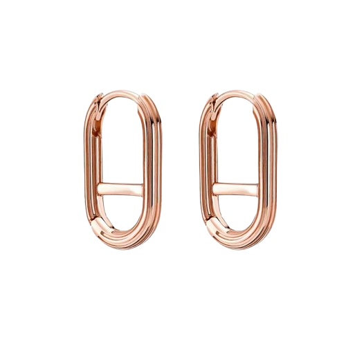 Rose Gold Plated Tiny Link Hoop Earrings