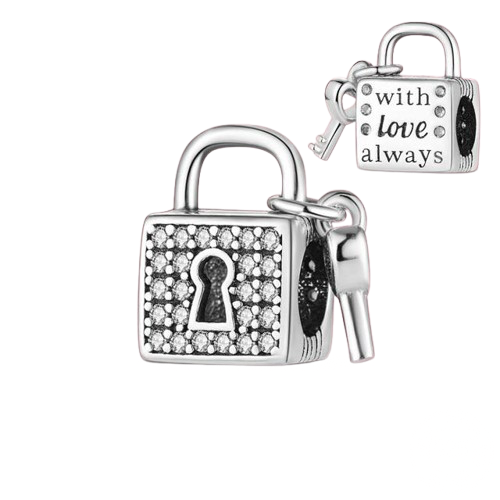 With Love Always Lock And Key Charm