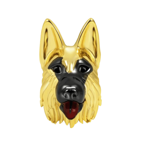Yellow Gold German Shepherd Charm