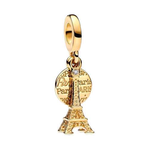 Yellow Gold Eiffel Tower Paris Dangle Charm