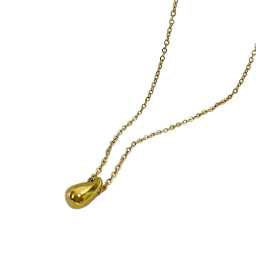 18k Gold Plated Stainless Steel Dainty Teardrop Necklace