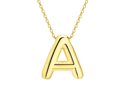 18k Gold Plated Stainless Steel Bulky Letter Necklace