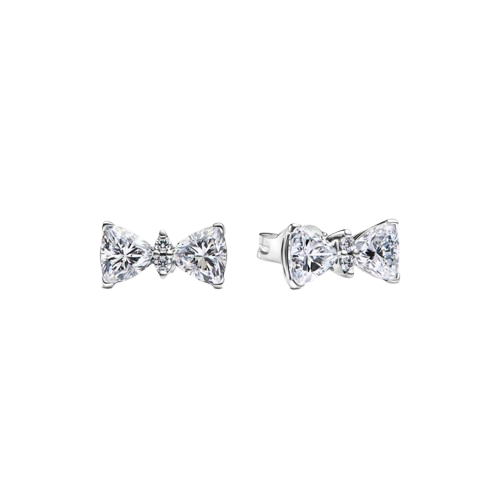 Sparkling Bow Stud Earrings