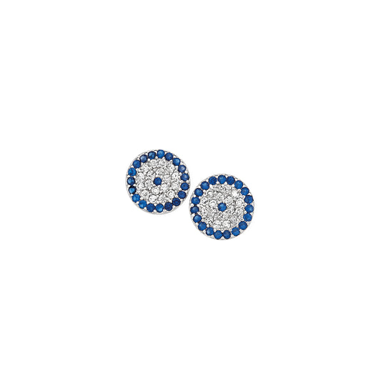 Shimmering Pave Evil Eye Studs