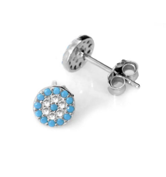 Turquoise Evil Eye Stud Earrings