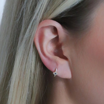 Dainty Evil Eye Shimmering Hoop Earrings