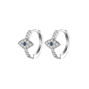 Dainty Evil Eye Shimmering Hoop Earrings