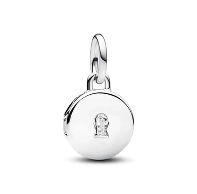 925 Sterling Silver Round Locket Dangle Charm