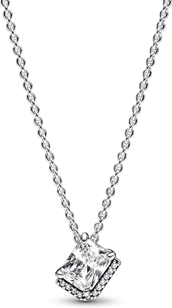 Delicate CZ Square Necklace