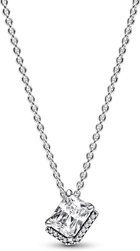 Delicate CZ Square Necklace