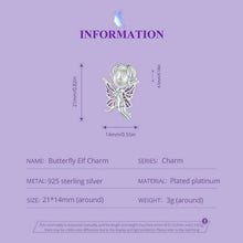 Load image into Gallery viewer, 925 Sterling Silver Purple Butterfly Fairy Bead Charm
