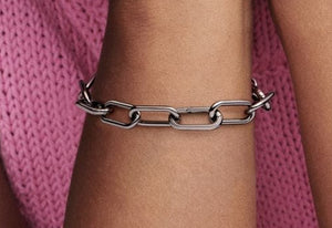 925 Sterling Silver ME Link Chain Bracelet