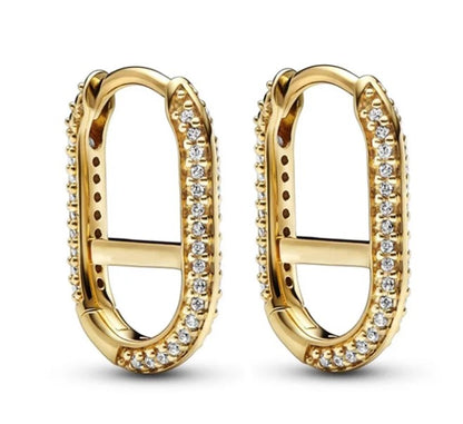 Pavé Me Link Hoop Earrings