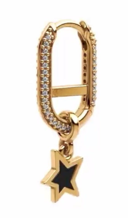 Pavé Me Link Hoop Earrings