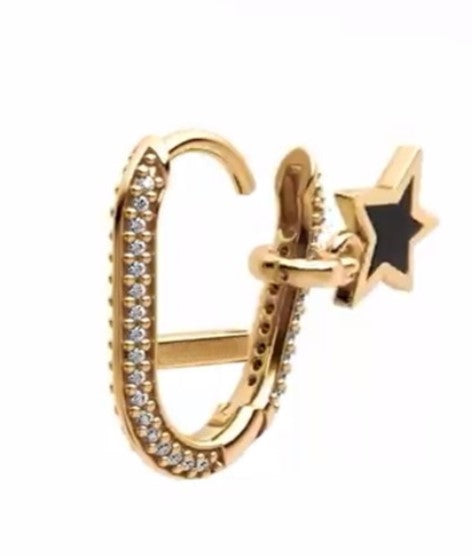 Pavé Me Link Hoop Earrings