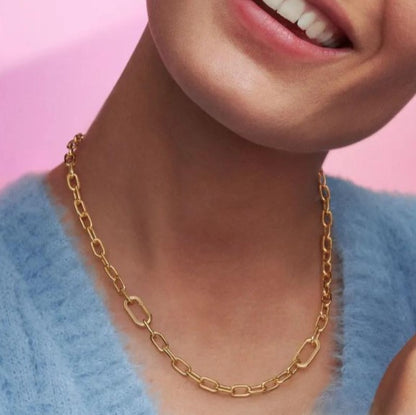 Gold Plated ME Small Link Chain Necklace