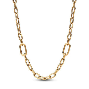 925 Sterling Silver Gold Plated ME Small Link Chain Necklace