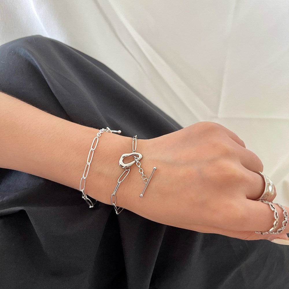 Toggle Clasp Cable Chain Link Bracelet