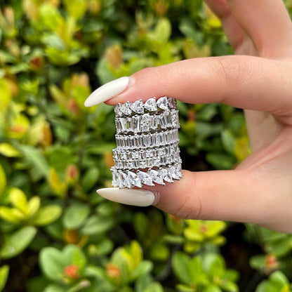 Baguette Cut and round CZ eternity ring