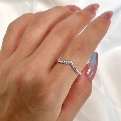 CZ Sparkling Wishbone Ring